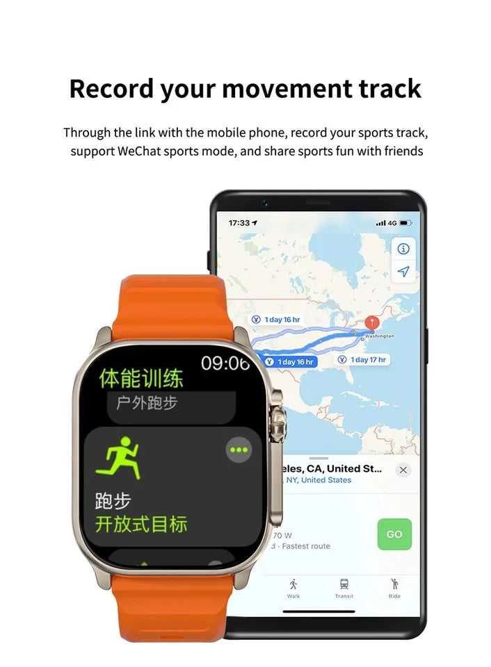 2024 Watch 9 Smart Watch Men BT Call NFC Always on Display Body Temperature Fitness Women Series 8 Smart watch for Apple Android