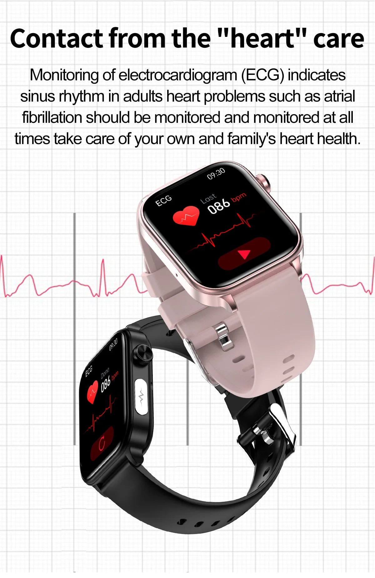 2024New AI Medical Diagnosis Blood Lipids Uric Acid Blood Glucose Smart Watch Men ECG+PPG Voice Bluetooth Call Health Smartwatch