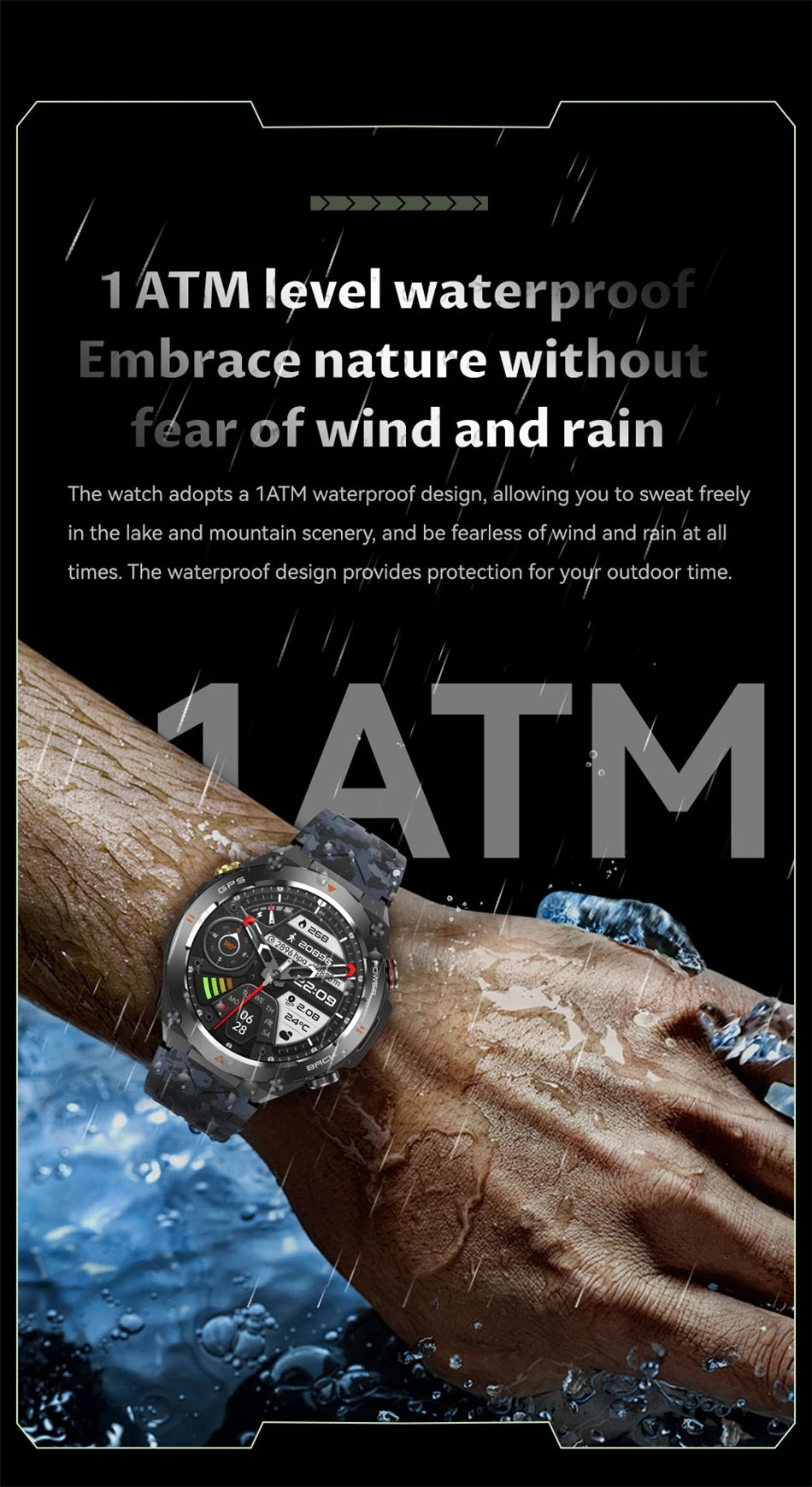 2024 New Smart Watch Men GPS orientation BT Call 650mAh 1ATM Sport Health Monitoring Compass Smartwatch Women For Huawei Xiaomi