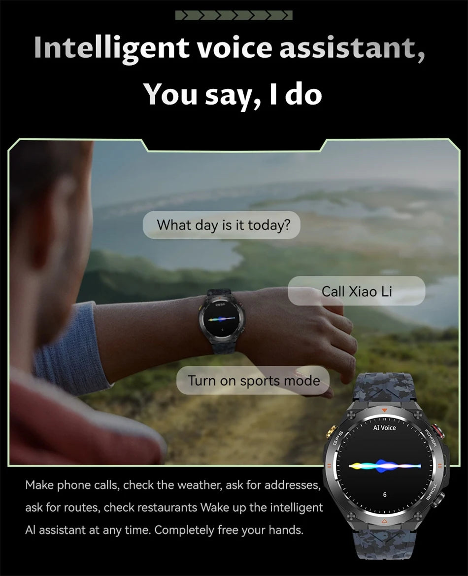2024 New Smart Watch Men GPS orientation BT Call 650mAh 1ATM Sport Health Monitoring Compass Smartwatch Women For Huawei Xiaomi