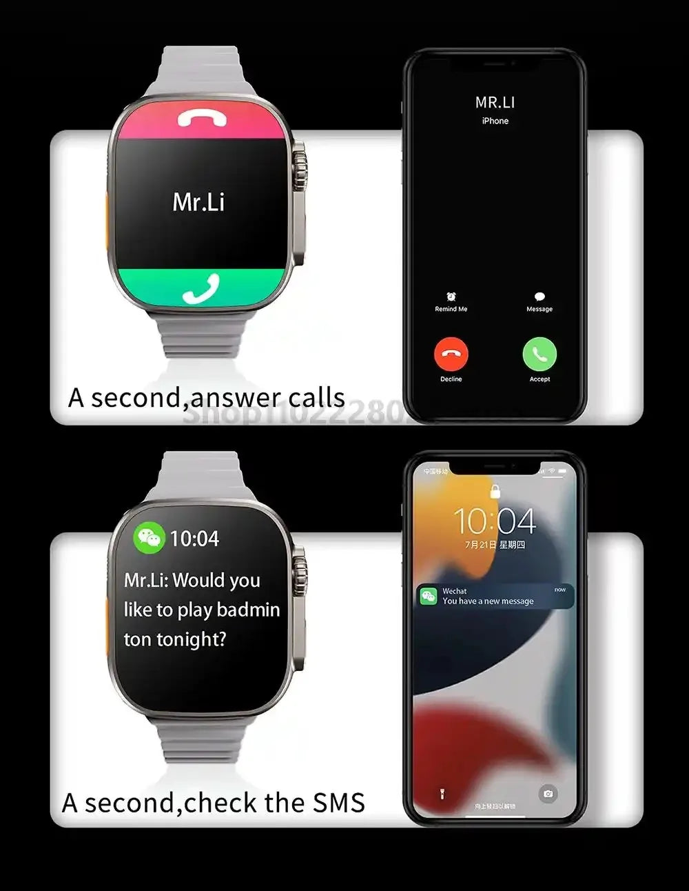 2024 Watch 9 Smart Watch Men BT Call NFC Always on Display Body Temperature Fitness Women Series 8 Smart watch for Apple Android