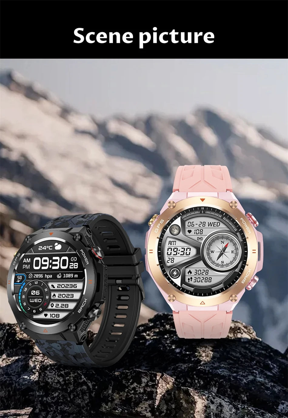 2024 New Smart Watch Men GPS orientation BT Call 650mAh 1ATM Sport Health Monitoring Compass Smartwatch Women For Huawei Xiaomi