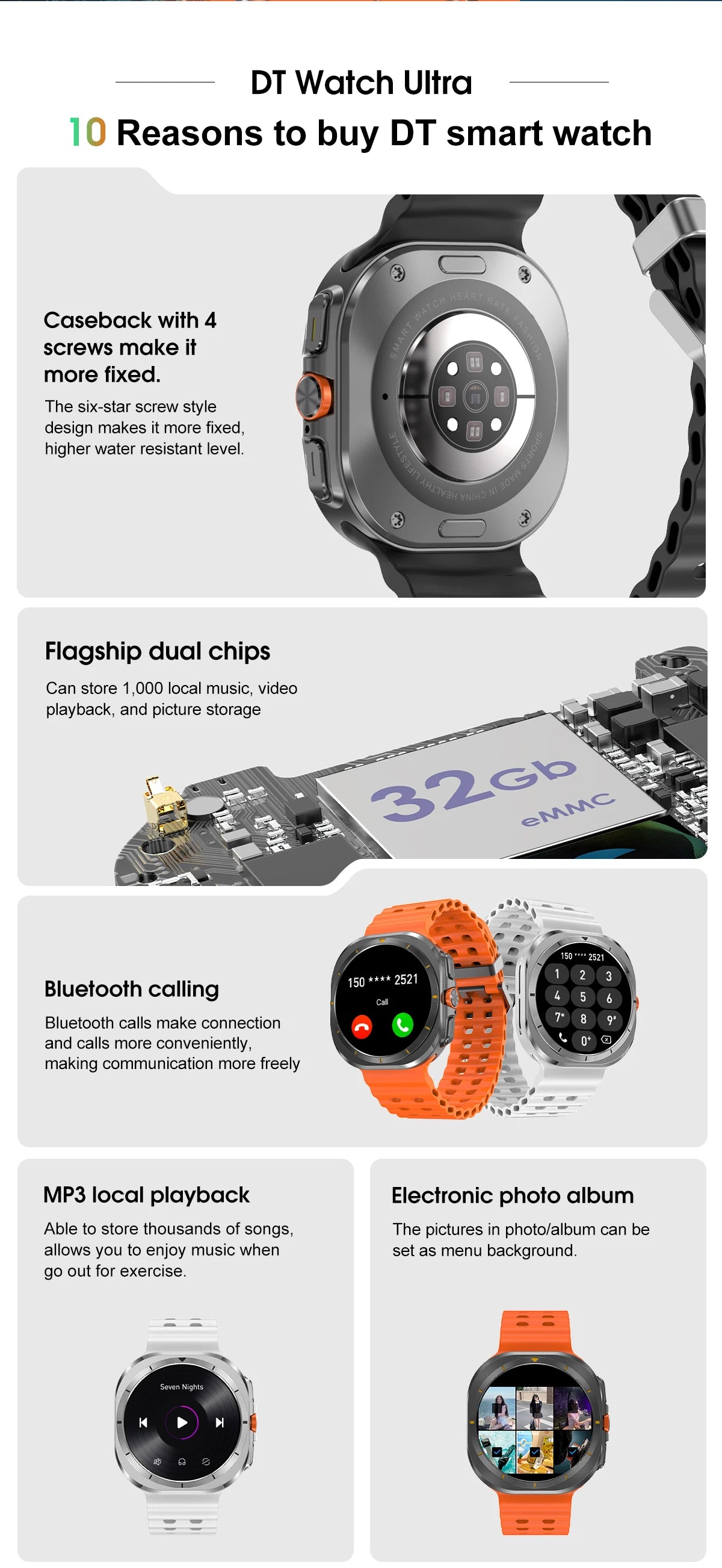 2024 Watch 7 Ultra 47mm Smart Watch IP68 Waterproof Bluetooth Call Compass Smartwatch for Men Women 1.46" AMOLED Screen SpO2