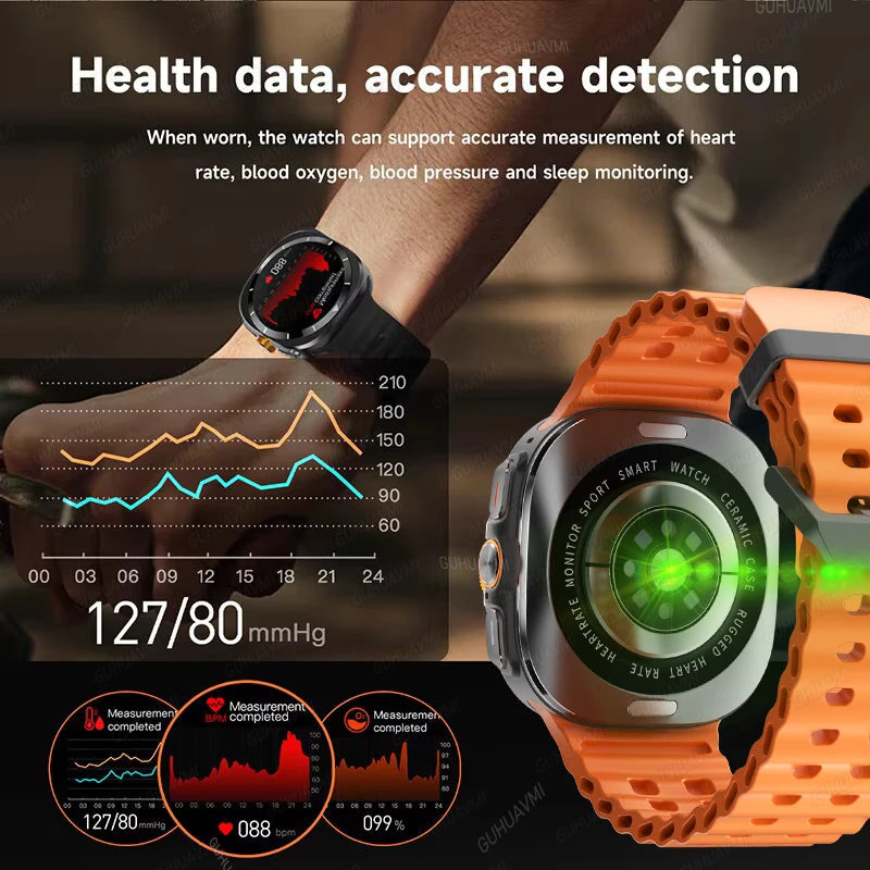 2024 Watch 7 Ultra 47mm Smart Watch IP68 Waterproof Bluetooth Call Compass Smartwatch for Men Women 1.46" AMOLED Screen SpO2