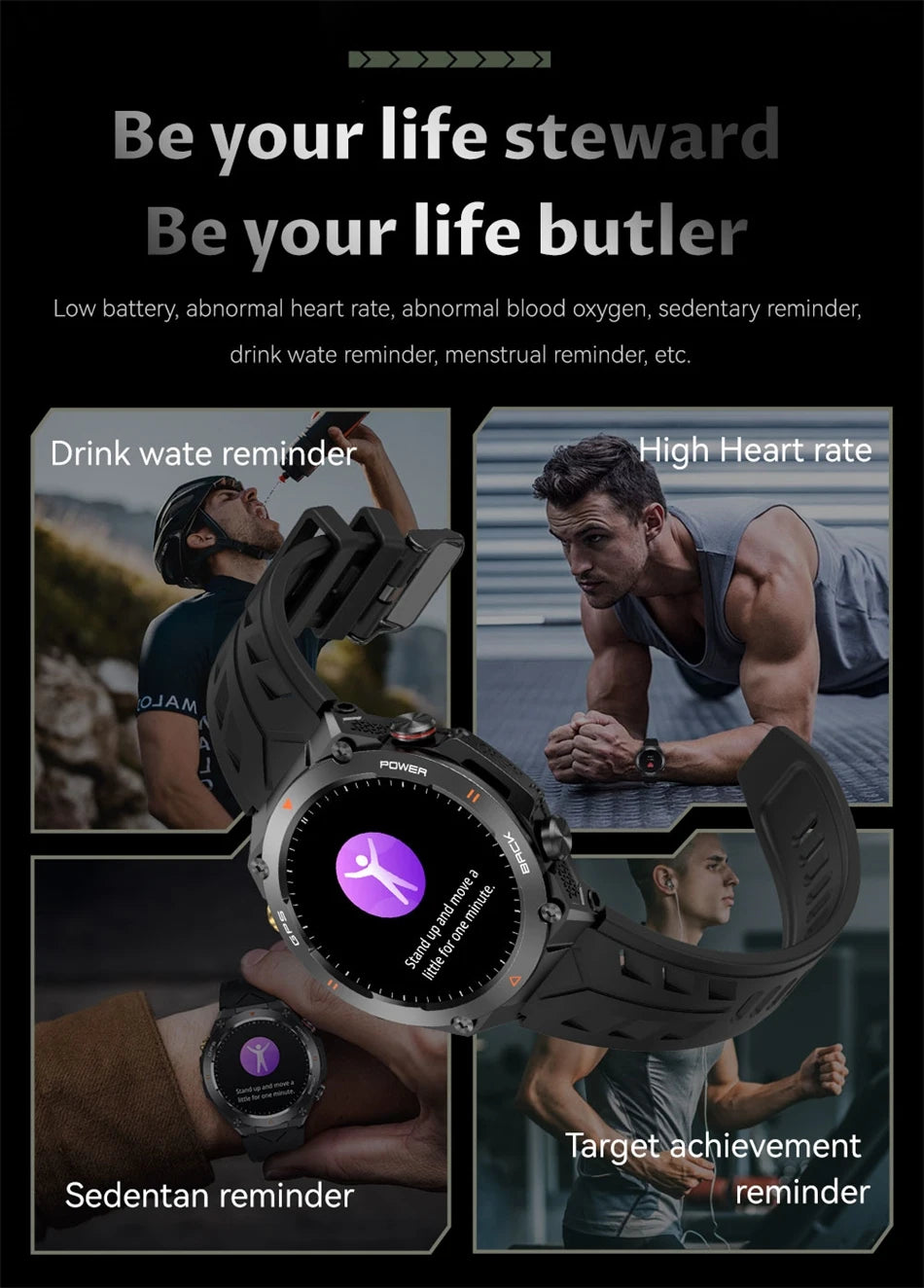 2024 New Smart Watch Men GPS orientation BT Call 650mAh 1ATM Sport Health Monitoring Compass Smartwatch Women For Huawei Xiaomi