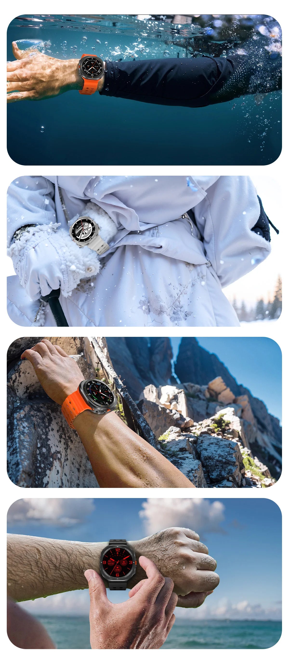 2024 Watch 7 Ultra 47mm Smart Watch IP68 Waterproof Bluetooth Call Compass Smartwatch for Men Women 1.46" AMOLED Screen SpO2