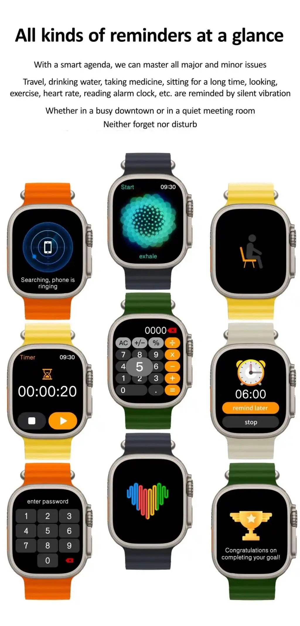 2024 Watch 9 Smart Watch Men BT Call NFC Always on Display Body Temperature Fitness Women Series 8 Smart watch for Apple Android