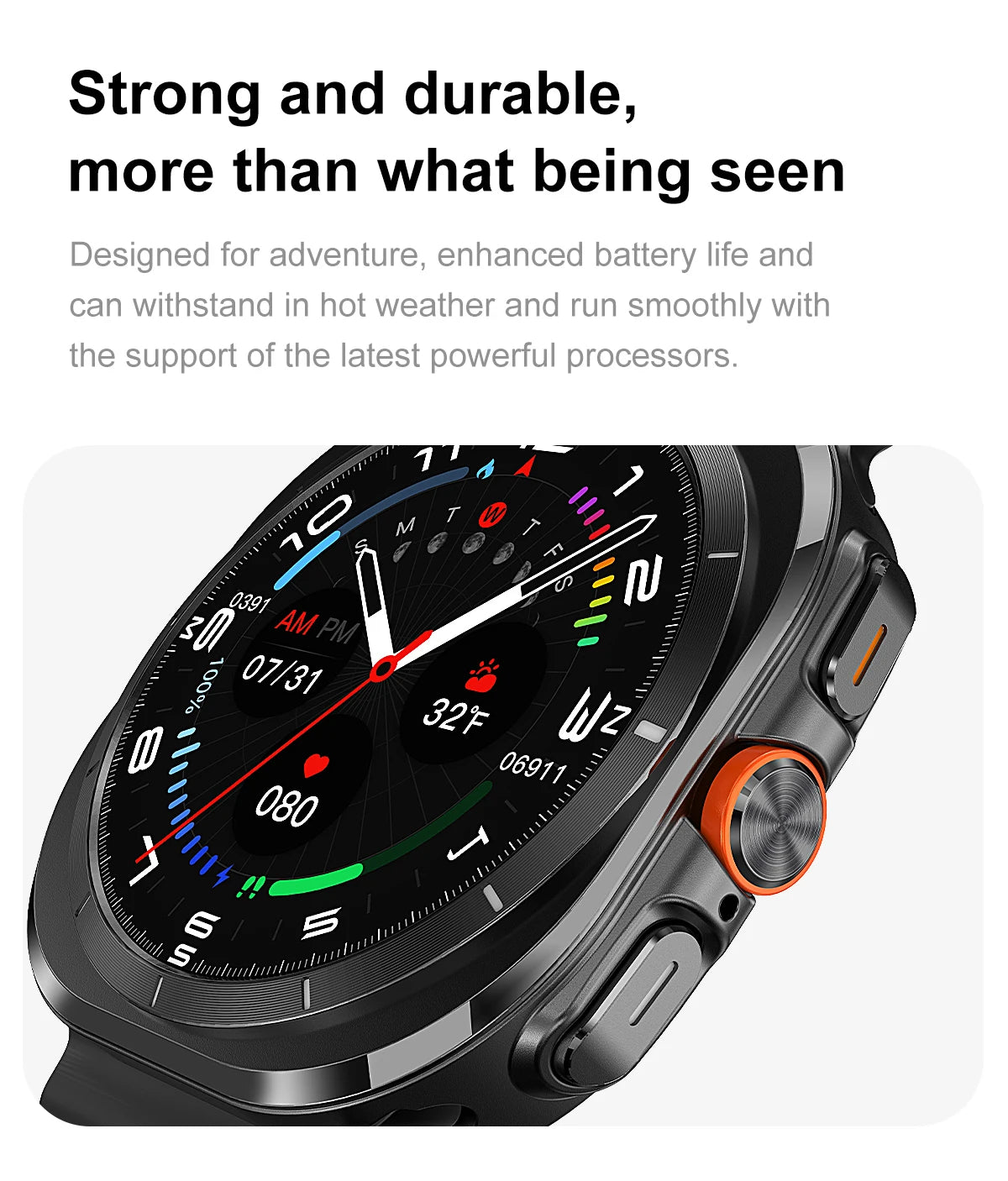 2024 Watch 7 Ultra 47mm Smart Watch IP68 Waterproof Bluetooth Call Compass Smartwatch for Men Women 1.46" AMOLED Screen SpO2