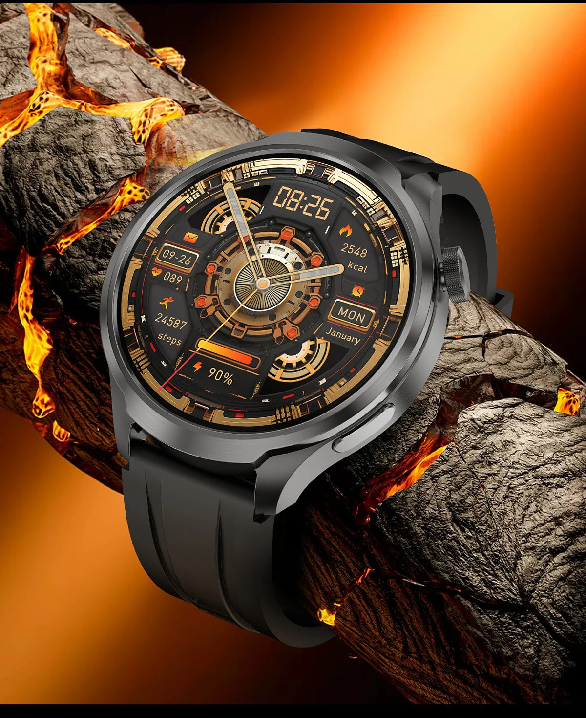 2024 New GPS Sports NFC Fashion Smartwatch Men's 1.85 "AMOLED Screen Heart Rate Blood Pressure Health Smart Watch For Huawei IOS