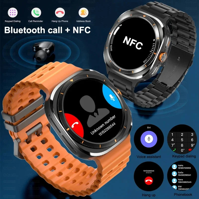 2024 Watch 7 Ultra 47mm Smart Watch IP68 Waterproof Bluetooth Call Compass Smartwatch for Men Women 1.46" AMOLED Screen SpO2