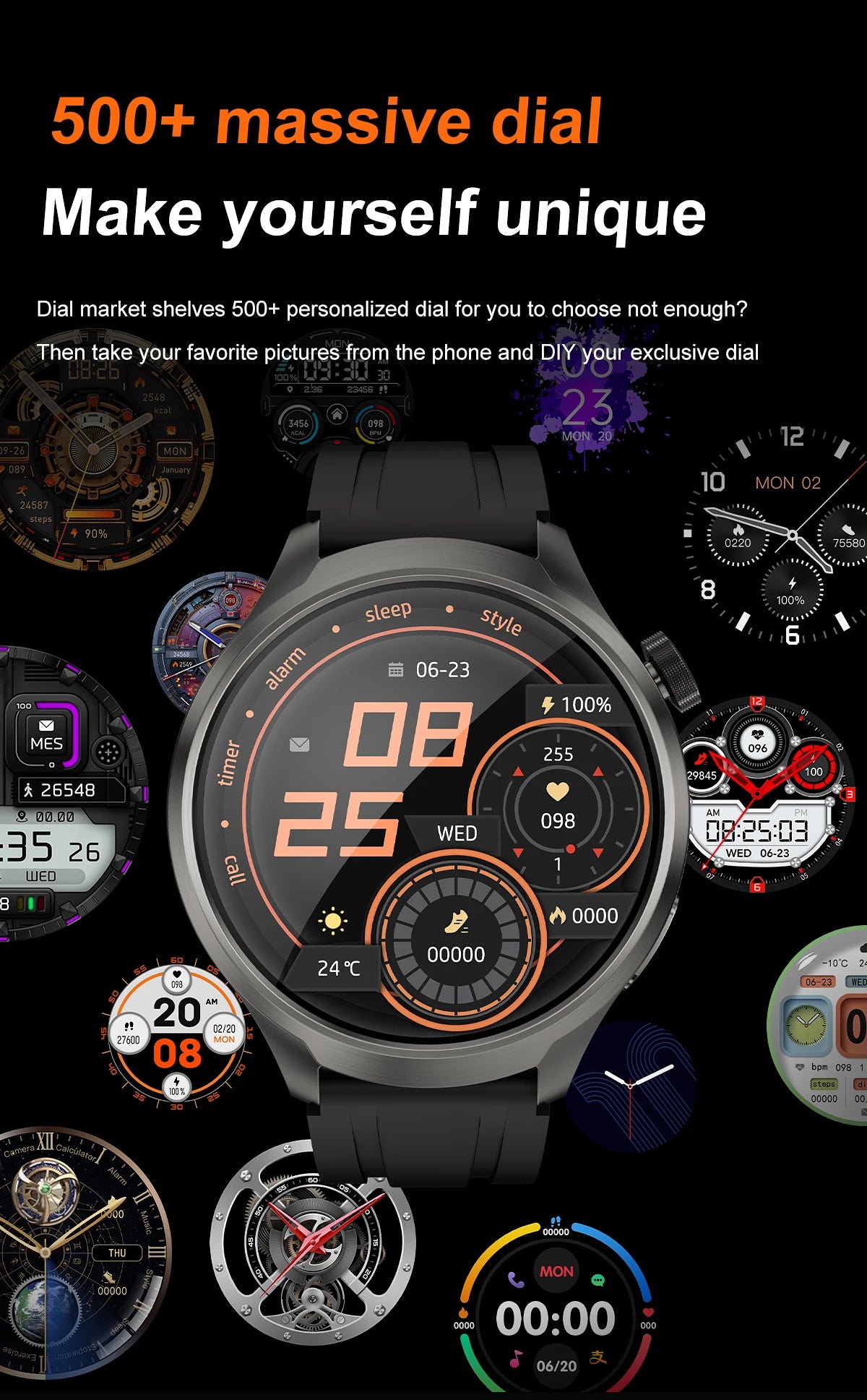 2024 New GPS Sports NFC Fashion Smartwatch Men's 1.85 "AMOLED Screen Heart Rate Blood Pressure Health Smart Watch For Huawei IOS