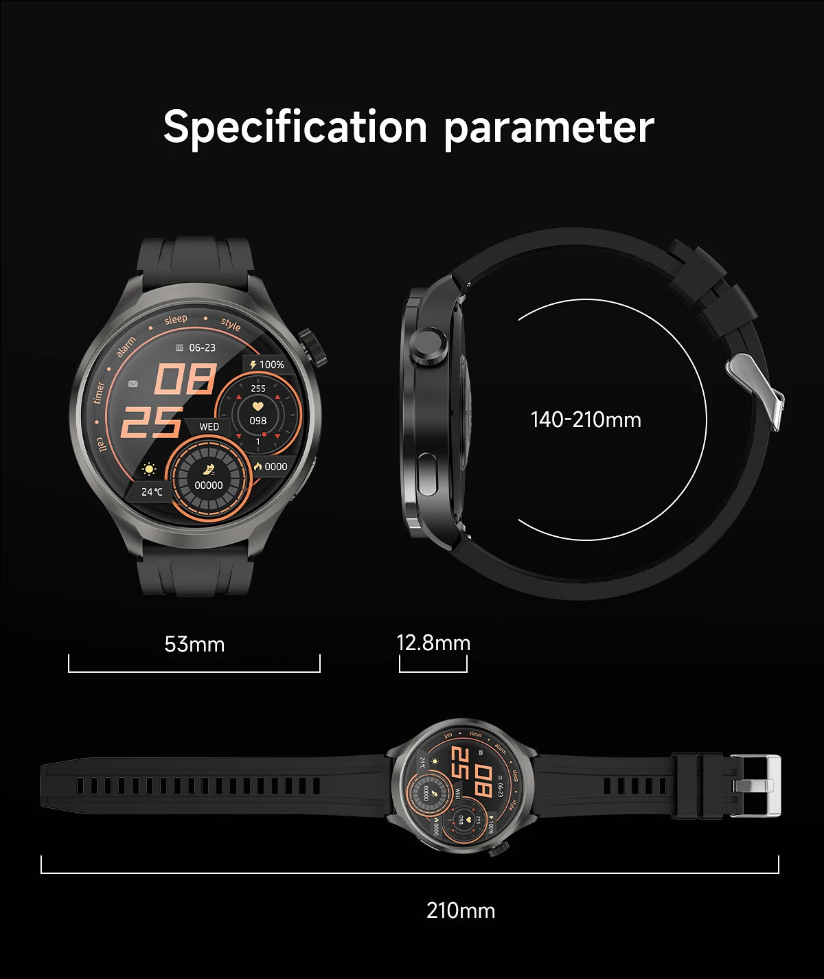 2024 New GPS Sports NFC Fashion Smartwatch Men's 1.85 "AMOLED Screen Heart Rate Blood Pressure Health Smart Watch For Huawei IOS
