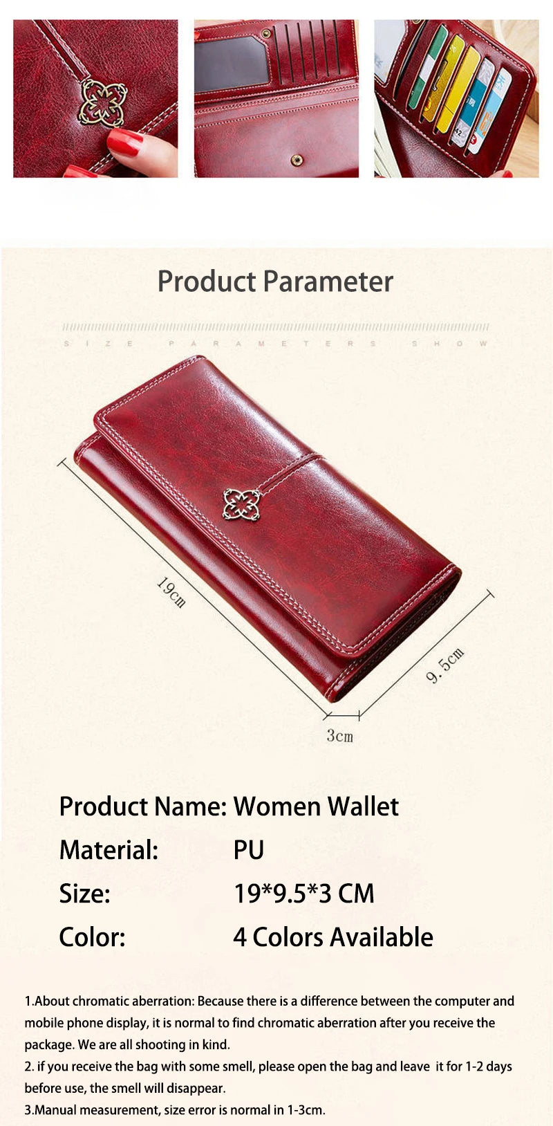 Women's Leather Wallet	Woman Luxury Long Wallets Fashion Women Purses Money Bags 2022 Handbags Womens Purse Cards Holder