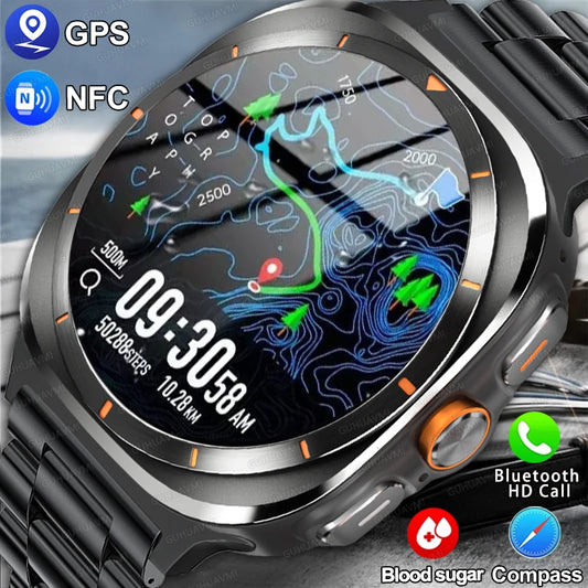 2024 Watch 7 Ultra 47mm Smart Watch IP68 Waterproof Bluetooth Call Compass Smartwatch for Men Women 1.46" AMOLED Screen SpO2