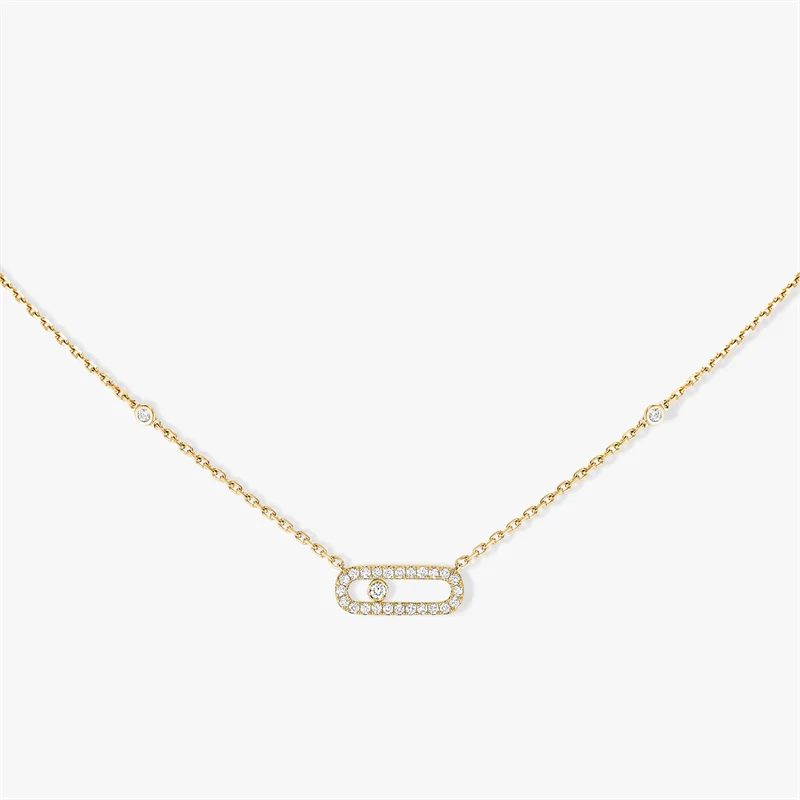 Messik Classic Single Diamond Mobile Necklaces S925 Pure Silver MOVE UNO Necklace Trendy Fashion Original Jewelry Best Gift