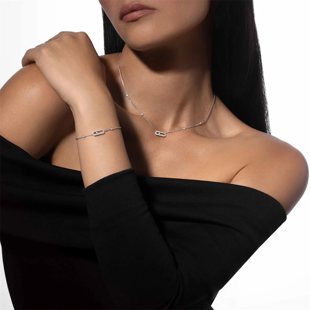 Messik Classic Single Diamond Mobile Necklaces S925 Pure Silver MOVE UNO Necklace Trendy Fashion Original Jewelry Best Gift