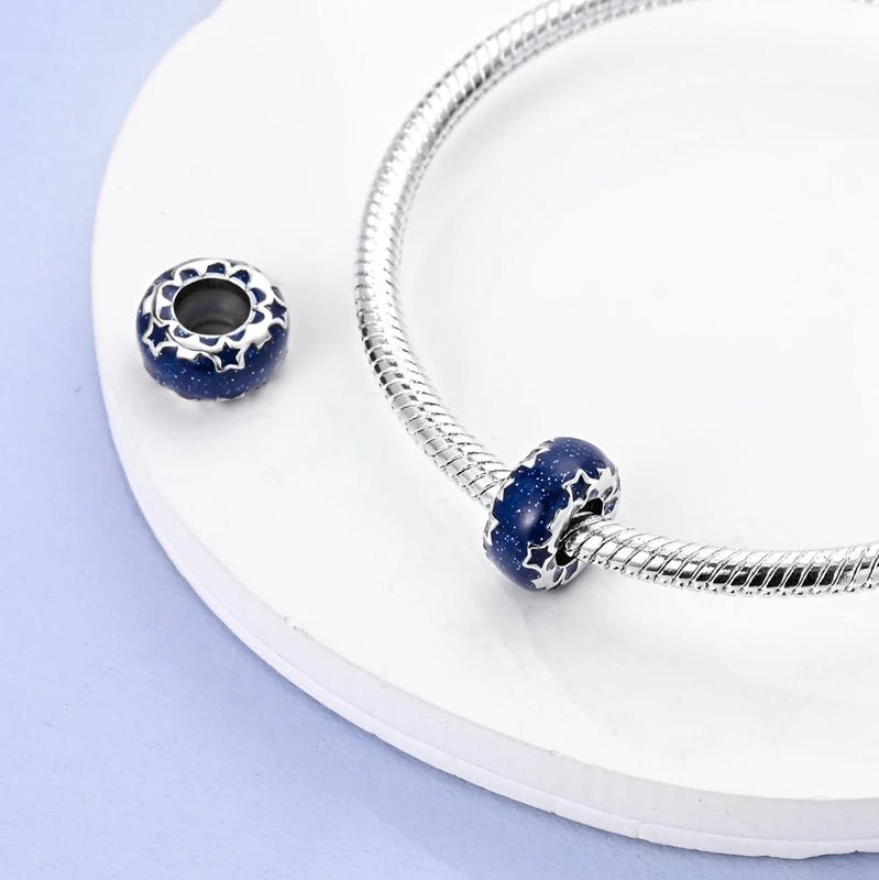 925 Sterling Silver Blue Chameleon Charms Fit Pendant Original Bracelets Family Puppy Clip Charm Beads DIY Ladies Jewelry Gifts