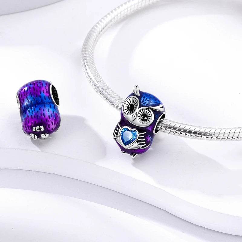 925 Sterling Silver Blue Chameleon Charms Fit Pendant Original Bracelets Family Puppy Clip Charm Beads DIY Ladies Jewelry Gifts