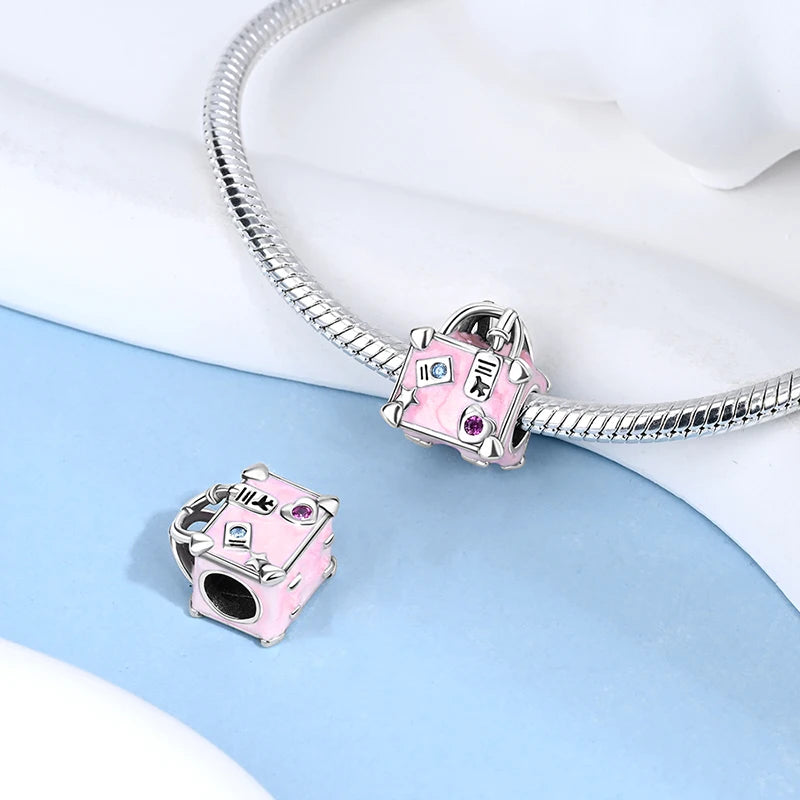 925 Sterling Silver Blue Chameleon Charms Fit Pendant Original Bracelets Family Puppy Clip Charm Beads DIY Ladies Jewelry Gifts