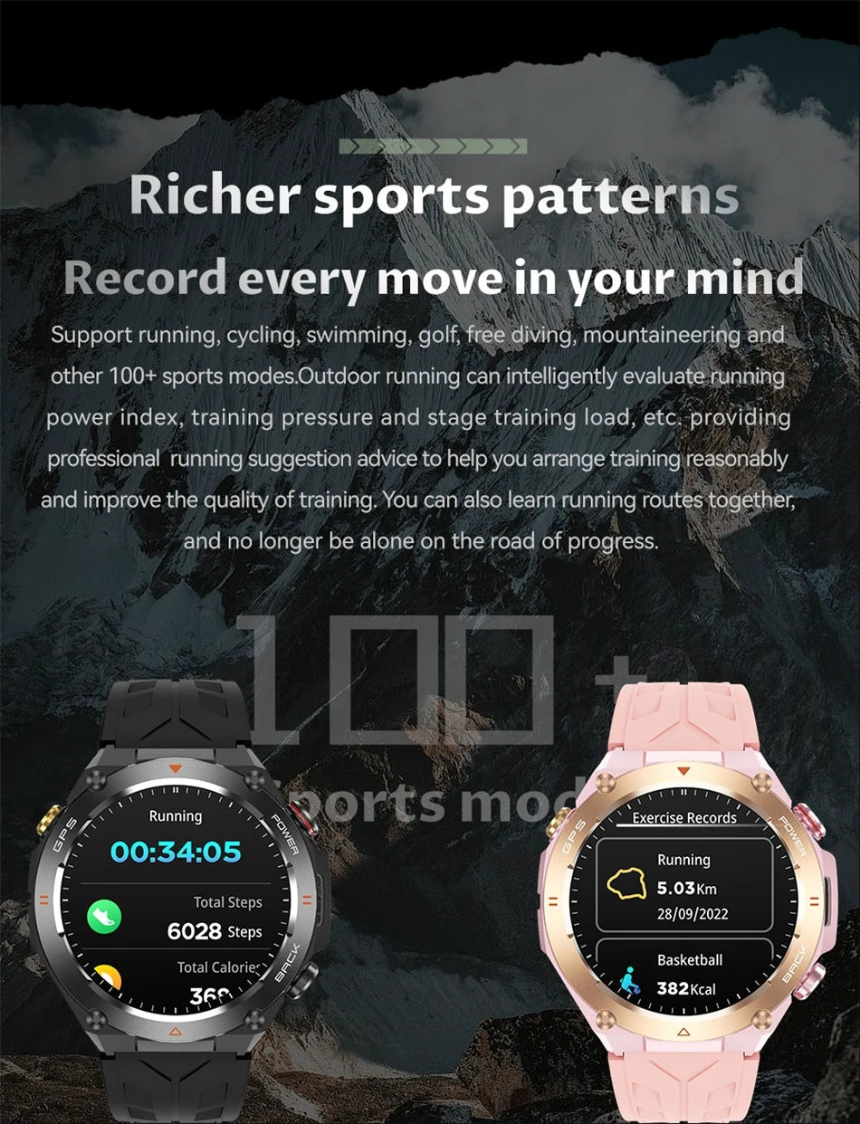 2024 New Smart Watch Men GPS orientation BT Call 650mAh 1ATM Sport Health Monitoring Compass Smartwatch Women For Huawei Xiaomi
