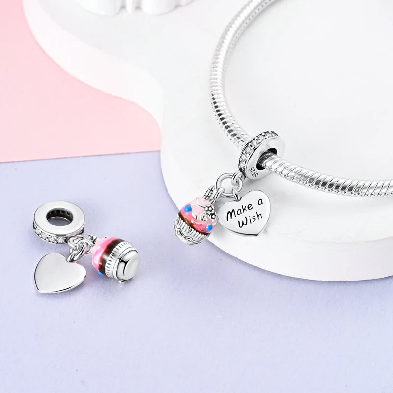 925 Sterling Silver Blue Chameleon Charms Fit Pendant Original Bracelets Family Puppy Clip Charm Beads DIY Ladies Jewelry Gifts