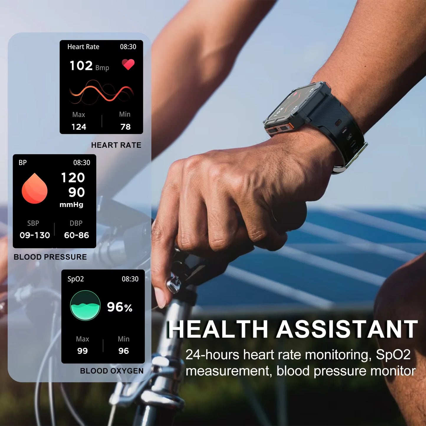 C20Pro Sports Smart Watch Men Bluetooth Call Smartwatch IP68 Waterproof Multi Sports Mode Health Monitoring Military Smartwatch