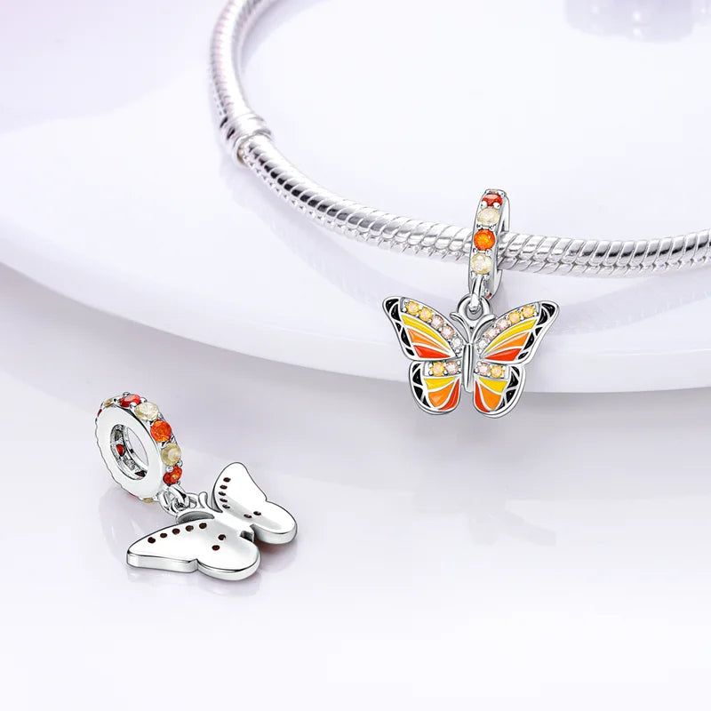925 Sterling Silver Blue Chameleon Charms Fit Pendant Original Bracelets Family Puppy Clip Charm Beads DIY Ladies Jewelry Gifts