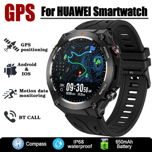 2024 New Smart Watch Men GPS orientation BT Call 650mAh 1ATM Sport Health Monitoring Compass Smartwatch Women For Huawei Xiaomi